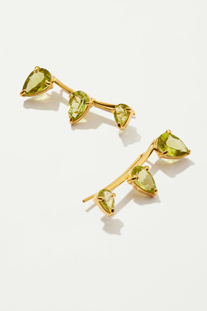 GILI 18K Gold plated Earrings with Peridots - Adeena Jewelry