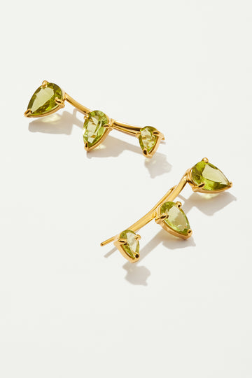 GILI 18K Gold plated Earrings with Peridots - Adeena Jewelry