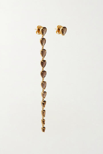 CINTA 18K Gold plated Earrings with Smoky Quartz - Adeena Jewelry
