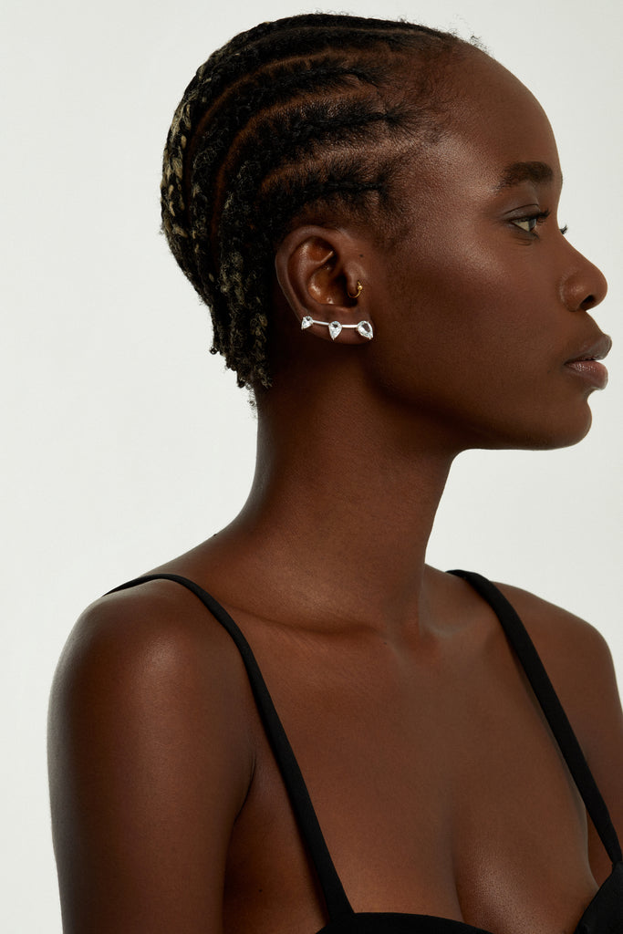 GILI Silver Earrings with Aquamarines - Adeena Jewelry