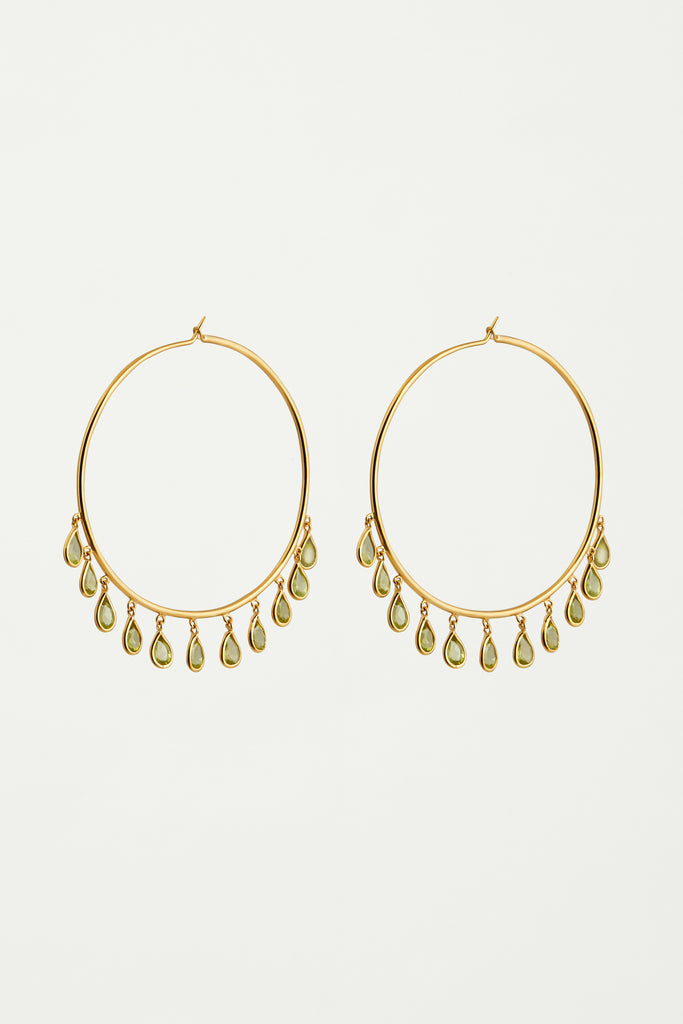 RATU 18K Gold plated Earrings with Peridots - Adeena Jewelry