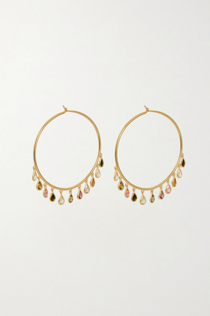 RATU 18K Gold plated Earrings with Tourmalines - Adeena Jewelry