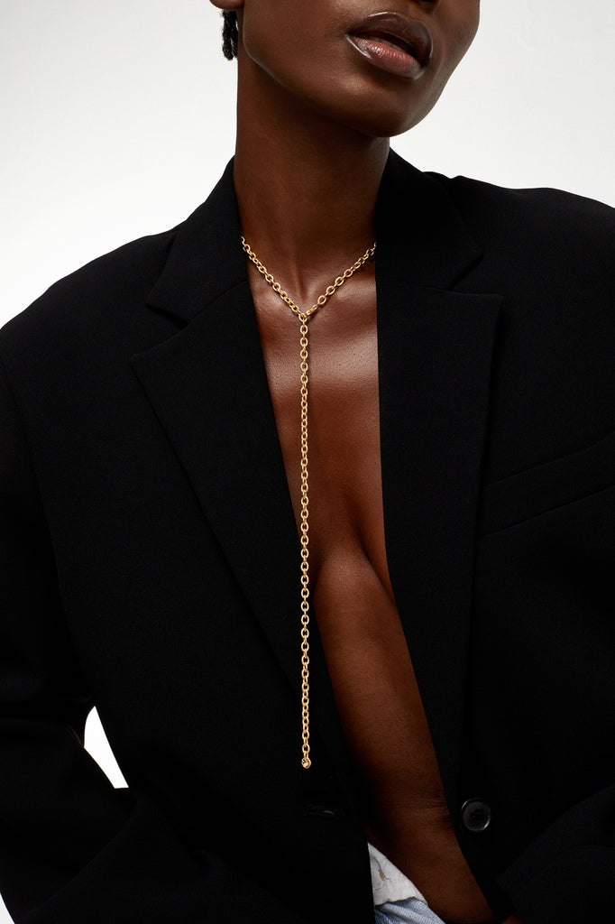 BIASA long 18K Gold plated Choker - Adeena Jewelry