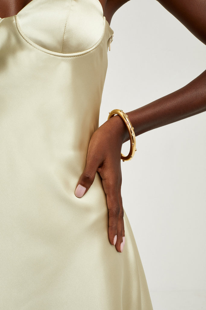DEWI 18K Gold plated Cuff with Tourmalines - Adeena Jewelry