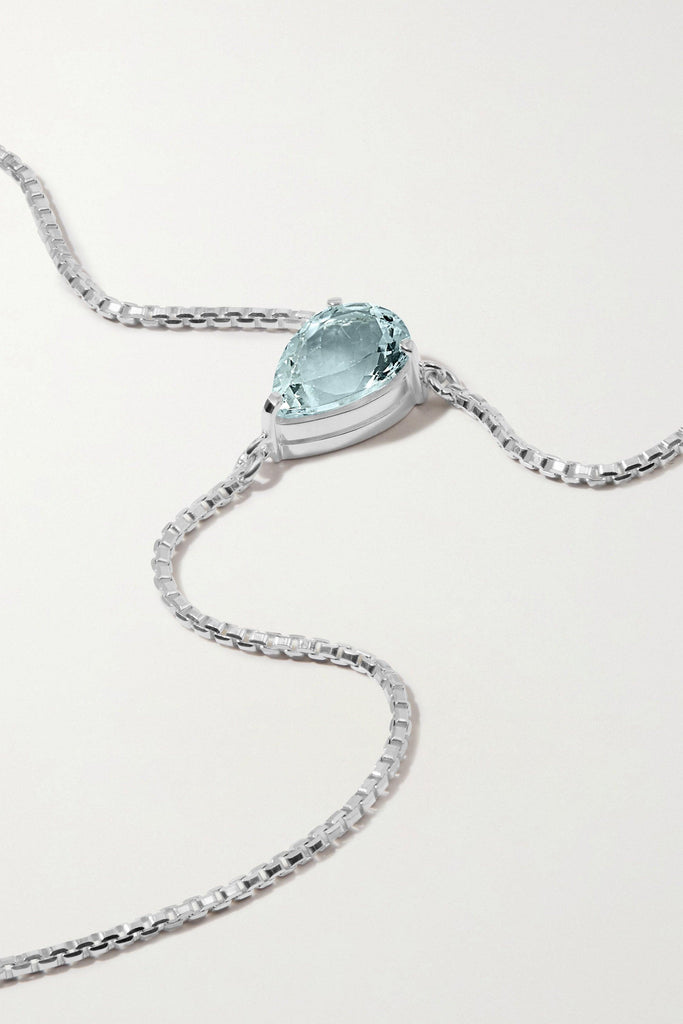 AYU Silver Choker with Aquamarine - Adeena Jewelry