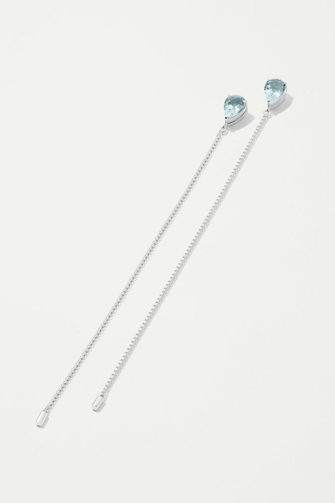 AYU Silver Earrings with Aquamarines - Adeena Jewelry