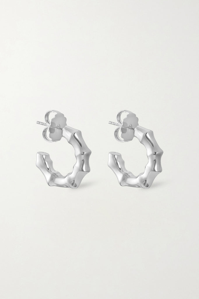 BAMBOO Silver Earrings - Adeena Jewelry