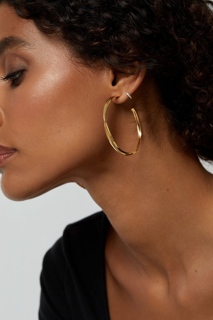 KIRA KIRA 18K Gold plated Hoops - Adeena Jewelry