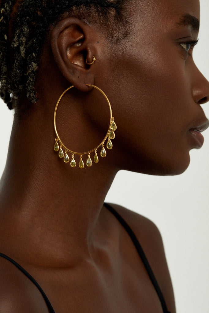 RATU 18K Gold plated Earrings with Peridots - Adeena Jewelry