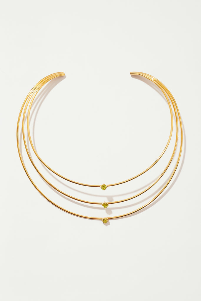 TIGA 18K Gold plated Choker with Peridots - Adeena Jewelry