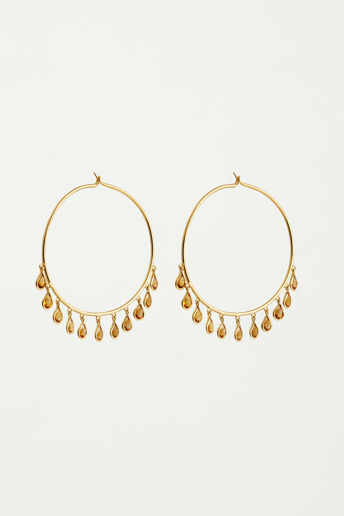 RATU 18K Gold plated Earrings with Champagne Citrines - Adeena Jewelry