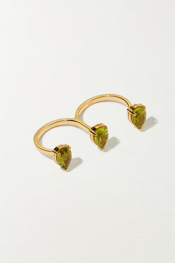 GILI 18K Gold plated Ring with Peridots - Adeena Jewelry