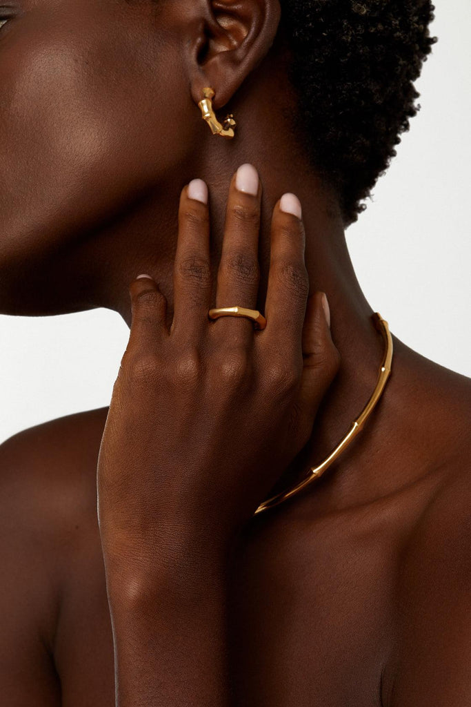 BAMBOO 18K Gold plated Ring - Adeena Jewelry