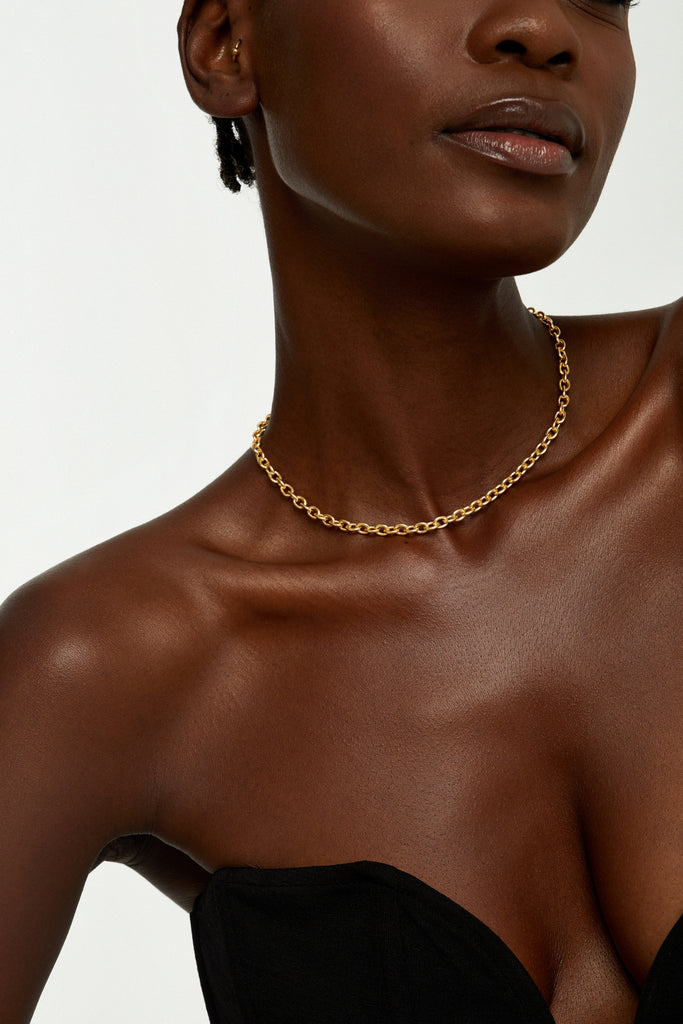 BIASA short 18K Gold plated Choker - Adeena Jewelry