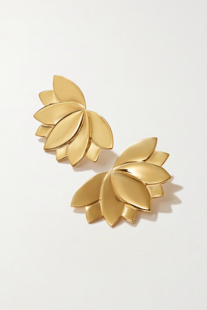 LOTUS 18K Gold plated Earrings - Adeena Jewelry
