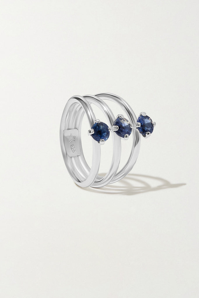 TIGA Silver Ring with Blue Kyanites - Adeena Jewelry