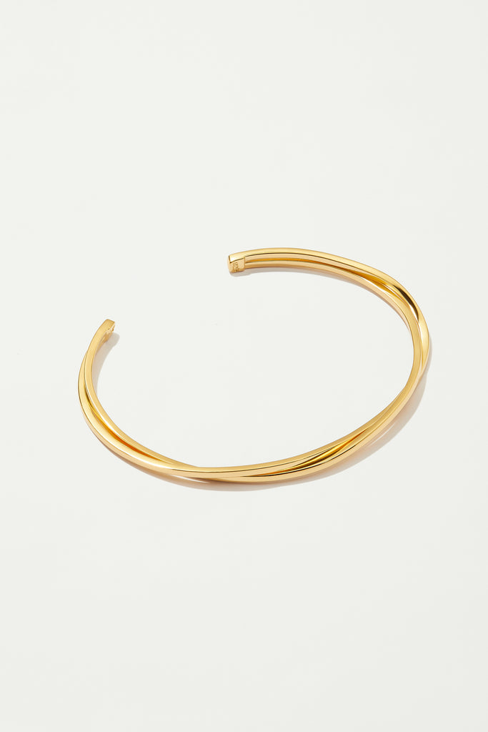 KIRA KIRA thin 18K Gold plated Cuff - Adeena Jewelry