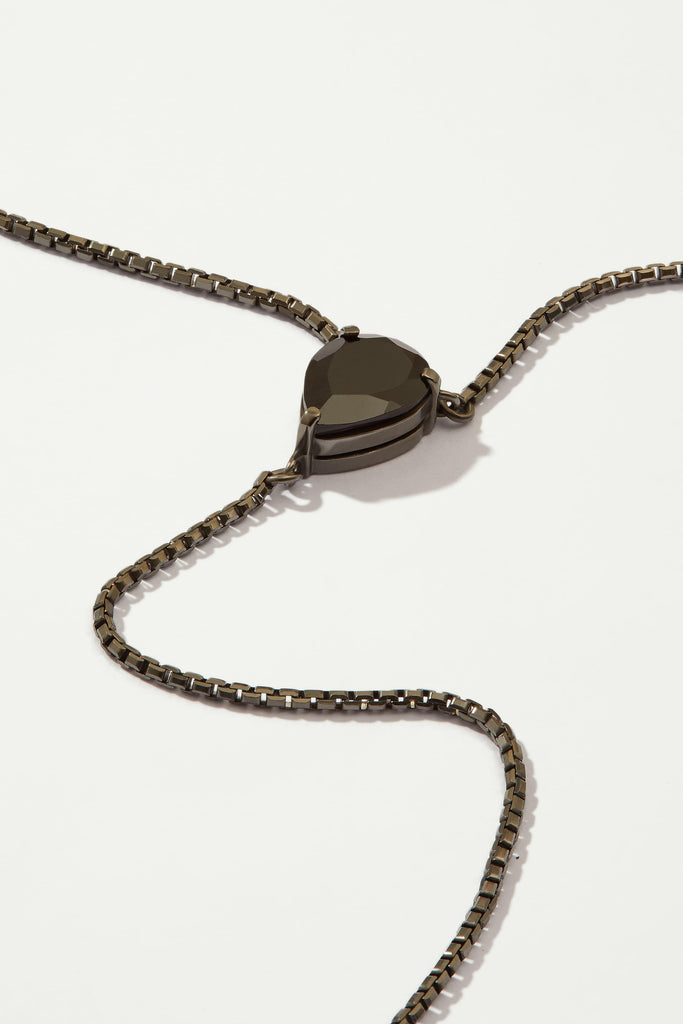 AYU Black Rhodium plated Choker with Black Spinel - Adeena Jewelry